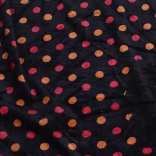 Велсофт двухсторонний круги цветные, черный (уценка), ш.180