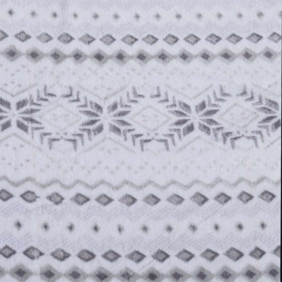 Мех искусственный молочный в серый орнамент (уценка, дефекты) ш.170