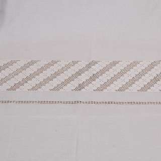 Ткань портьерная бежевая светлая с вышивкой мережка (уценка), ш.320