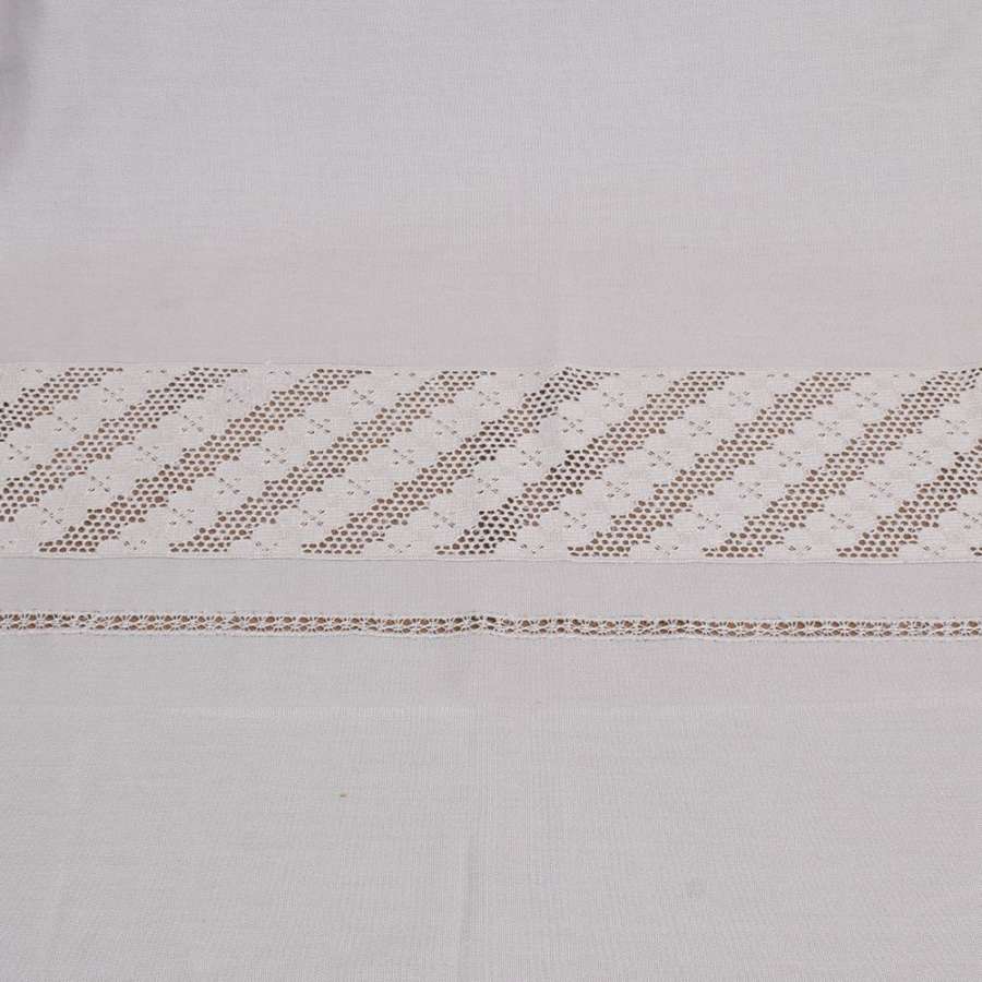 Ткань портьерная бежевая светлая с вышивкой мережка (уценка), ш.320