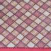 Велсофт двухсторонний молочный в коричнево-розовую клетку, ш.190