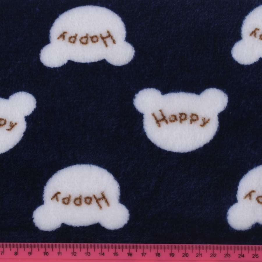 Велсофт двухсторонний мишки HAPPY белые, синий, ш.185