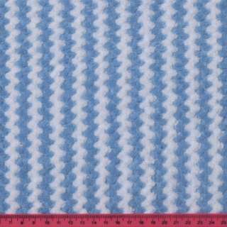Велсофт двухсторонний рельефный бело-голубой волна, ш.215