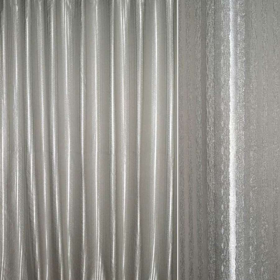 Жакард двохсторонній смужка фактурна сірий світлий, ш.280