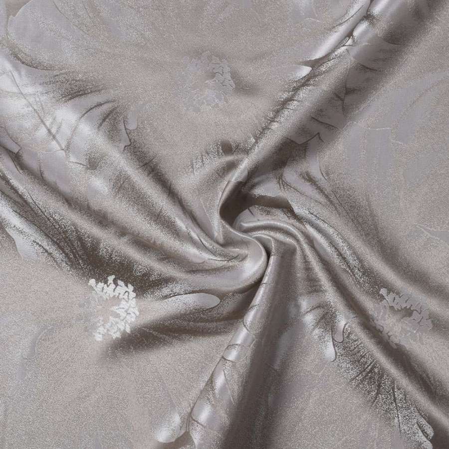 Жакард двохсторонній квітка великий оливковий темний, ш.280