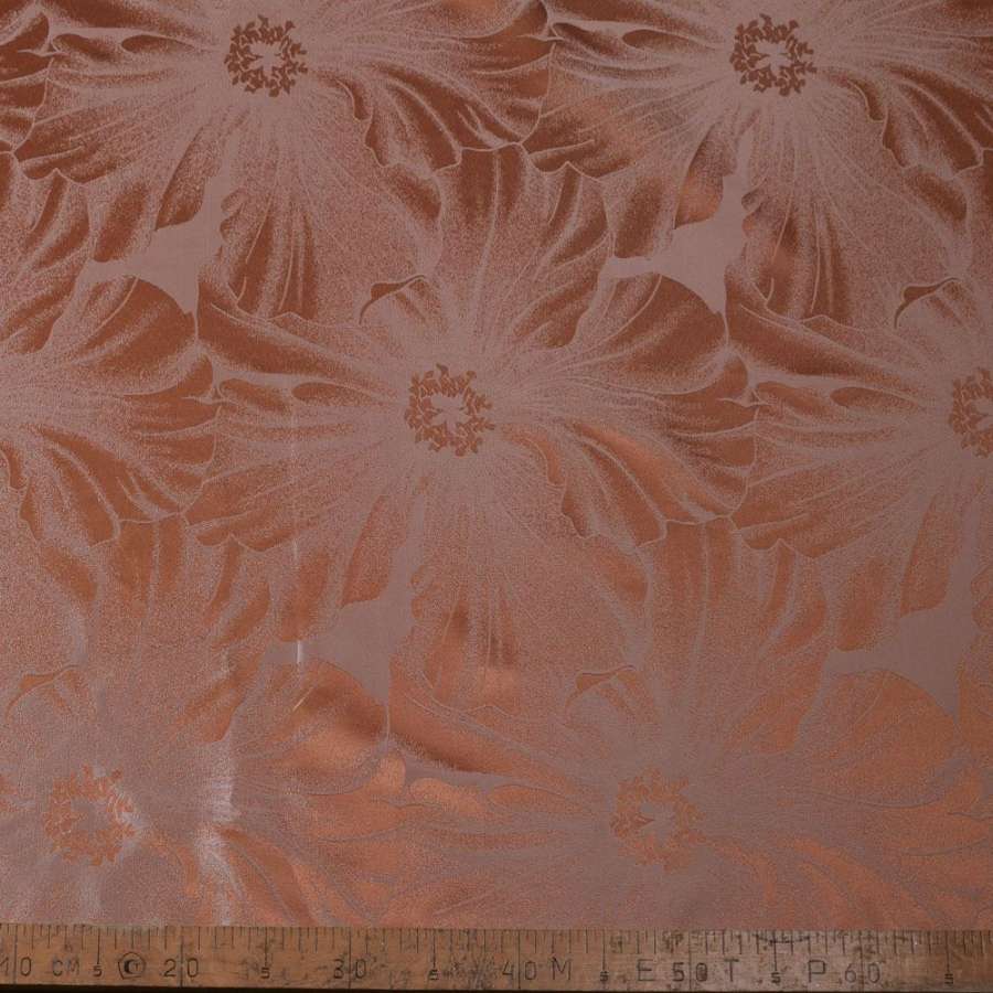 Жакард двохсторонній квітка великий рудий, ш.280