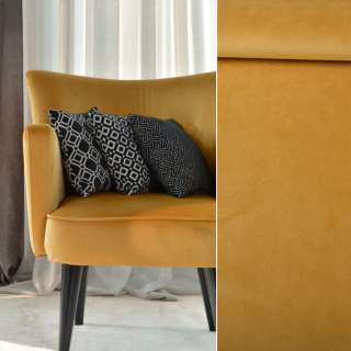 Велюр мебельный с пропиткой золотисто-бежевый, ш.140