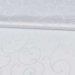 Жаккард скатертный завитки белый, ш.320