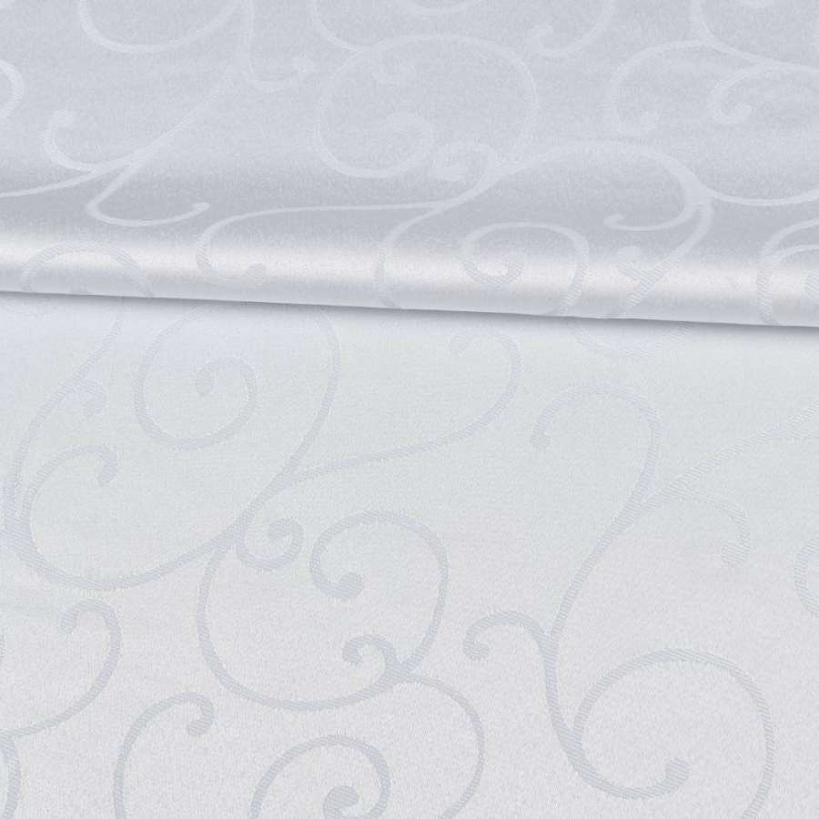 Жаккард скатертный завитки белый, ш.320