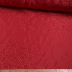 Жаккард скатертный завитки красный темный, ш.320