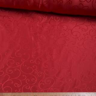 Жаккард скатертный завитки красный темный, ш.320