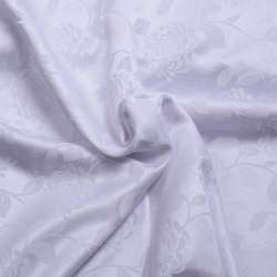 Жаккард скатертный розы с листьями белый, ш.320