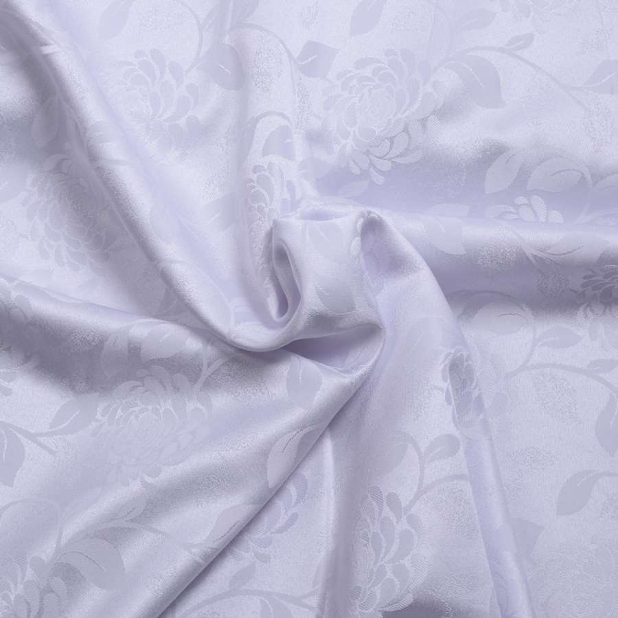 Жаккард скатертный розы с листьями белый, ш.320