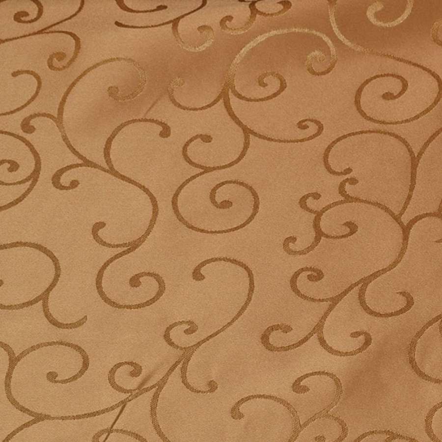 Жаккард скатертный завитки золотисто-желтый, ш.320