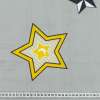 Бязь набивная серая, желтые звезды, ш.220