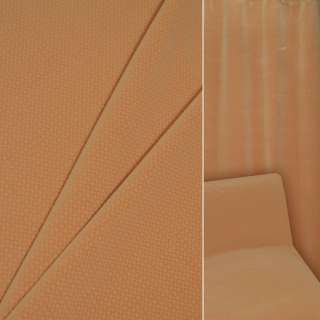 Велюр с вискозой мебельный клетка с точкой белой на оранжевом фоне, ш.140