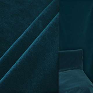 Велюр с шерстью мебельный синий, ш.140