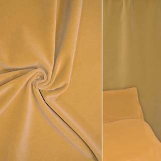 Велюр с шерстью мебельный горчичный светлый, ш.140