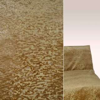 Велюр жаккард мебельный кораллы золотисто-медный, ш.138