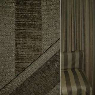 Шенилл жаккард мебельный в полоску оливковую светлую, оливковую темную, ш.140