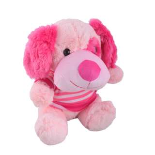 Мягкая игрушка собачка в кофточке 34 см розовая