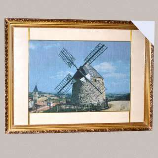Картина гобелен под стеклом 58х78см (гобелен 36х54) ветряная мельница