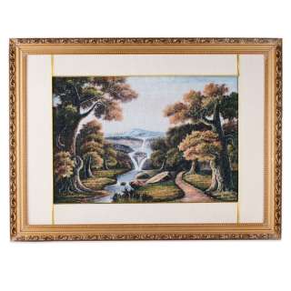 Картина гобелен без стекла 58х78см (гобелен 36х54) дубы у горного ручья