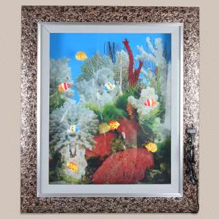 Картина аквариум с подсветкой 60х70 см кораллы белые