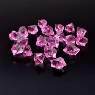 Кристаллы акрил 1,5x1,5x2,5 см розовые упаковка 180 шт