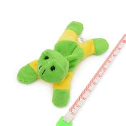 Магніт декоративний м'яка іграшка 9х5х3 см жаба зелено-жовта