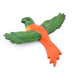 Магніт Папуга помаранчевий з зеленими крилами 13х11см