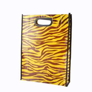 Пакет-сумка господарська пвх 42х32 см принт тигр жовто-коричнева
