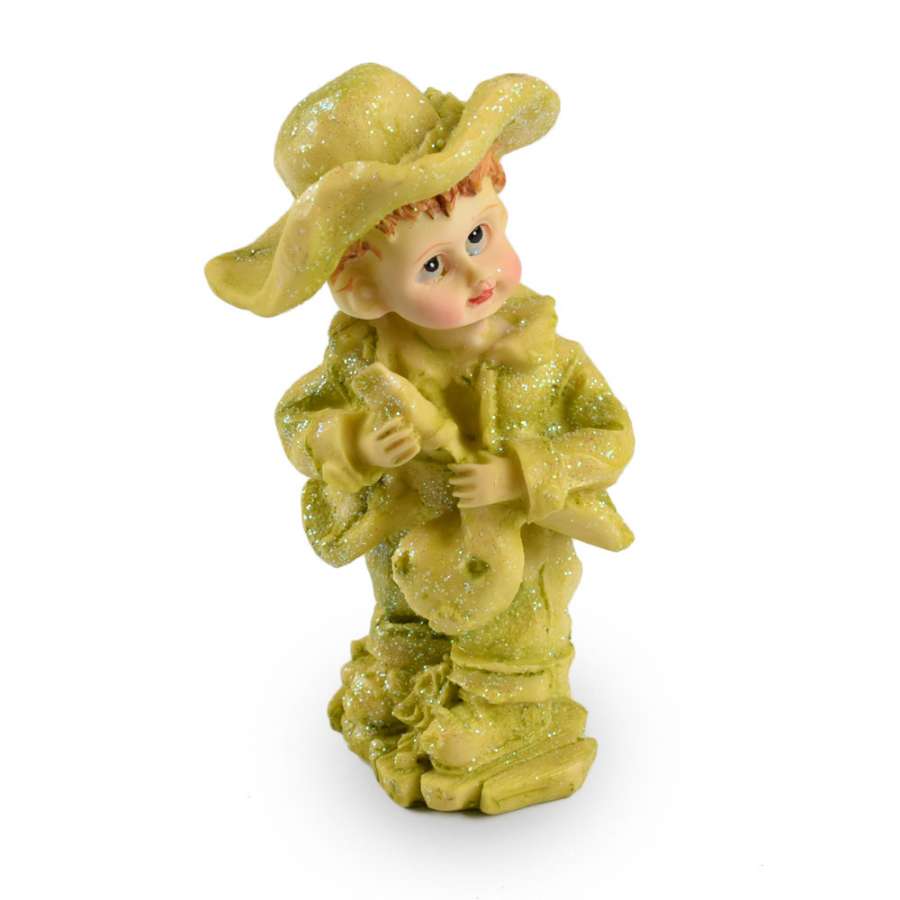 Фигурка статуэтка мальчик с саксофоном 13х6х5 см в салатовая