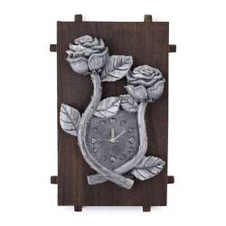 Годинник настінний на дерев'яній основі 36x21см Троянди