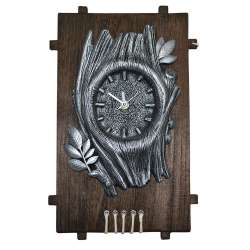 Годинник настінний на дерев'яній основі 36x21см Дерево