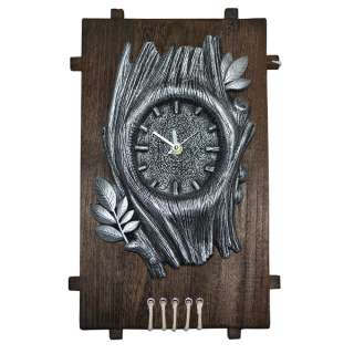 Часы настенные на деревянной основе 36x21см Дерево
