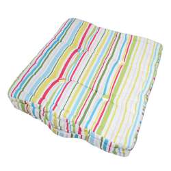Подушка для стульев 40х40х8 см в полоску зеленую малиновую розовую голубую