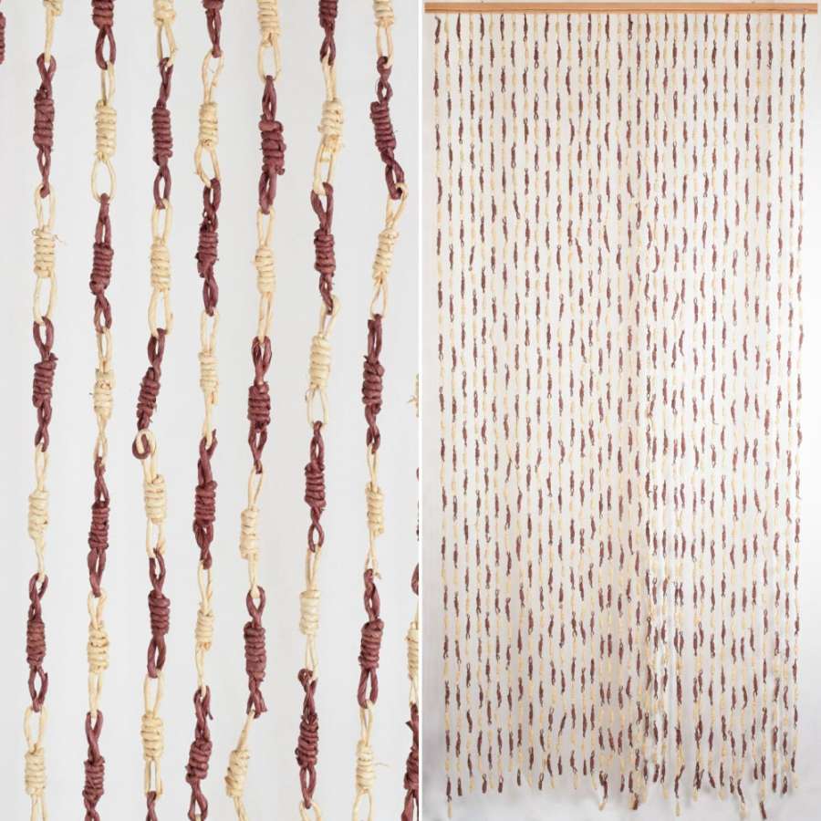 Штора декоративна солом'яний ш.90 см коричнево-молочна