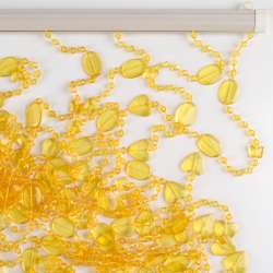 Штора декоративна пластик сердечка метелики 90х175см жовта