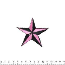 Термоаппликация Звезда 70х80мм черно-розовая