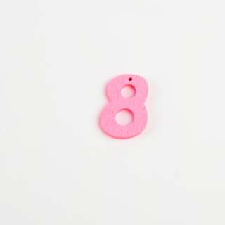 Пришивной декор цифра 8 розовая, 25мм