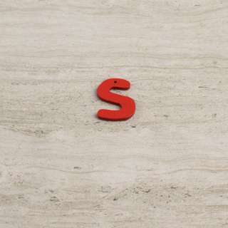 Пришивний декор літера S червона, 25мм