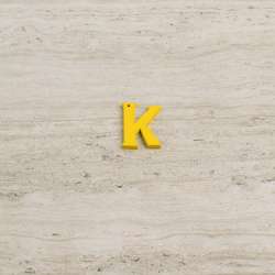 Пришивний декор літера K жовта, 25мм