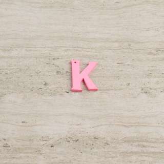 Пришивний декор літера K рожева, 25мм