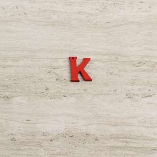 Пришивний декор літера K червона, 25мм