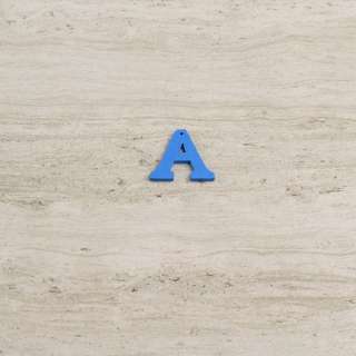 Пришивний декор літера A синя, 25мм