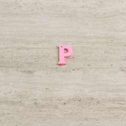 Пришивной декор буква P розовая, 25мм