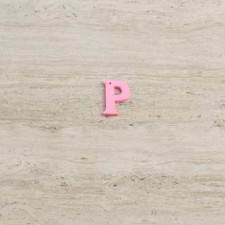 Пришивной декор буква P розовая, 25мм