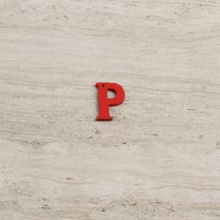 Пришивной декор буква P красная, 25мм