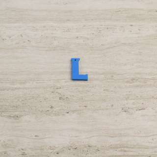 Пришивний декор літера L синя, 25мм